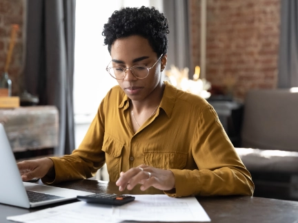 Woman working from home